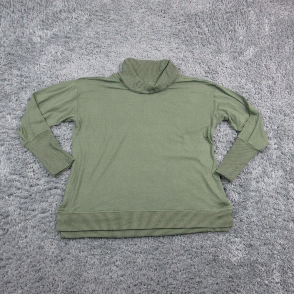 Market & Spruce Pullover Womens XL Green Turtleneck Lightweight Knit Relaxed Fit